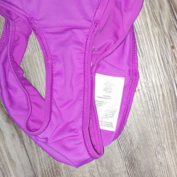 Spotted Zebra stiped top solid bottom tankini bathing suit swimsuit Sz M (8) - Picture 5 of 7